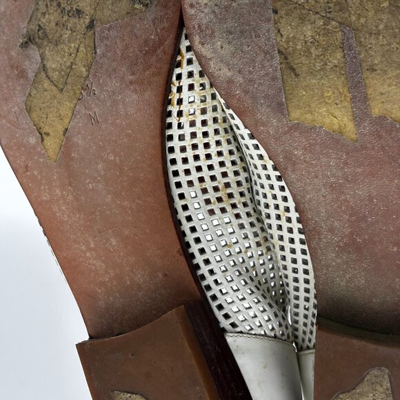 Vtg Van Eli Made In Italy White Leather Cutout Loafers Womens 8.5 Slip On Shoes - Picture 7 of 8